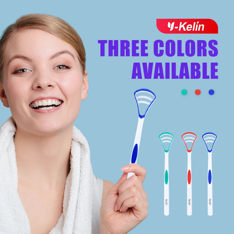 Y-Kelin Sales Silicone Tongue Scraper Brush Cleaning  Food Grade Single Oral Care To Keep Fresh Breath 3Color Pack No.1