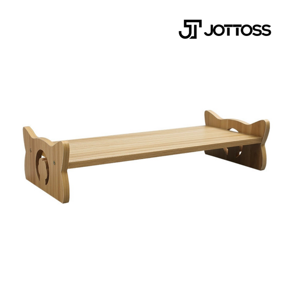 Tigela de cerâmica Jottoss para gatos e cachorros Rack de madeira Prateleira para tigela de pescoço para animais de estimação Tigela de comida para cães e gatos Altura crescente Mesa de jantar Tigela de comida para gatos Tigela dupla Rack tripé alto