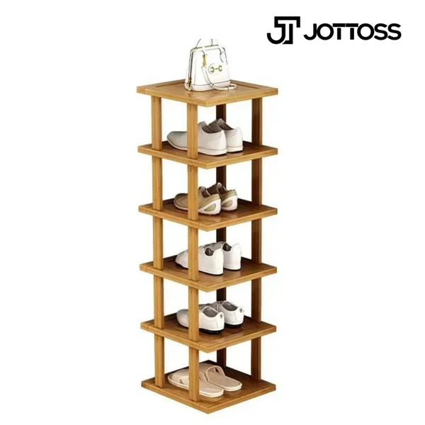 Rack Jottoss de sapatos simples de bambu, multicamadas, rack de armazenamento doméstico para sapatos, canto de parede, prateleira para sapatos, produtos para casa