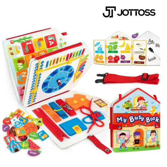 Brinquedo Jottoss do bebê macio 3d pano livro primeiro livro montessori infantil cor precoce brinquedos educativos cognitivos aprendizagem habilidades básicas de vida brinquedos