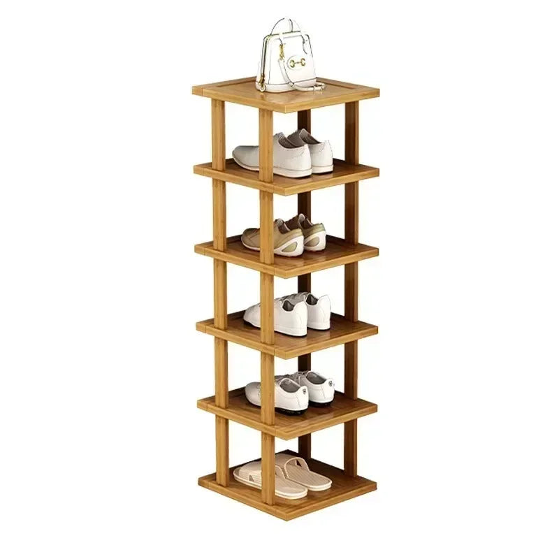 Rack Jottoss de sapatos simples de bambu, multicamadas, rack de armazenamento doméstico para sapatos, canto de parede, prateleira para sapatos, produtos para casa