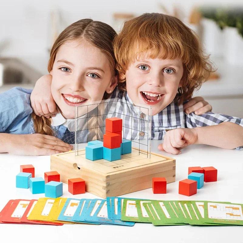 Cubo três-vista auxiliares de ensino orientação observador espaço pensando treinamento alunos da escola primária ano 34 grau brinquedos infantis