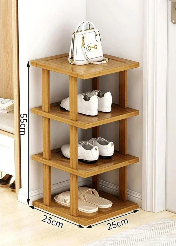 Rack Jottoss de sapatos simples de bambu, multicamadas, rack de armazenamento doméstico para sapatos, canto de parede, prateleira para sapatos, produtos para casa