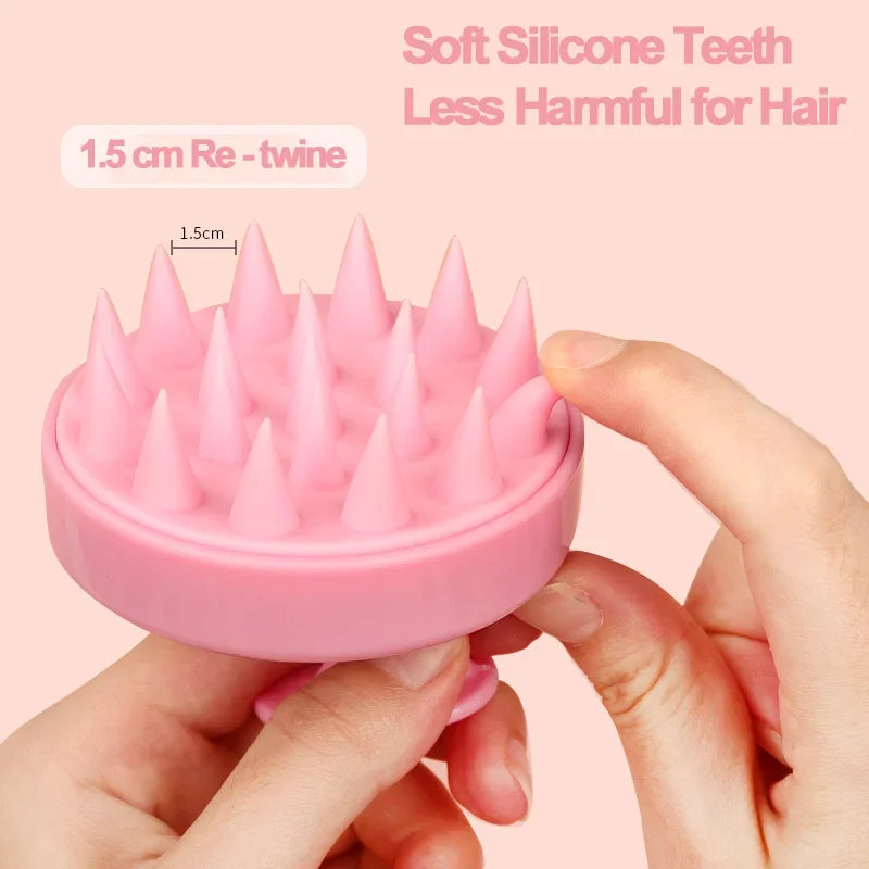 Scalp Massage Shampoo Brush for Hair Care Silicone Bath Brush Shampoo Shower Hair Comb Bath Ball Sponge Body Wash Bathroom Tool